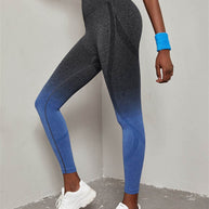 WW | Damen nahtlose Hohe Taille Farbverlauf nahtlose Sport Yoga Hose