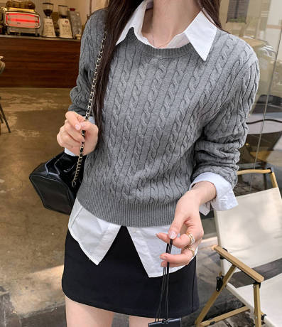 W&W Mode | Strickpullover mit R halsausschnitt
