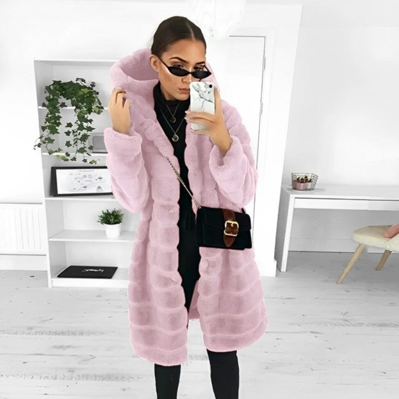 WW | Elegante Pelz Mittelgroße Winterjacke damen Mit