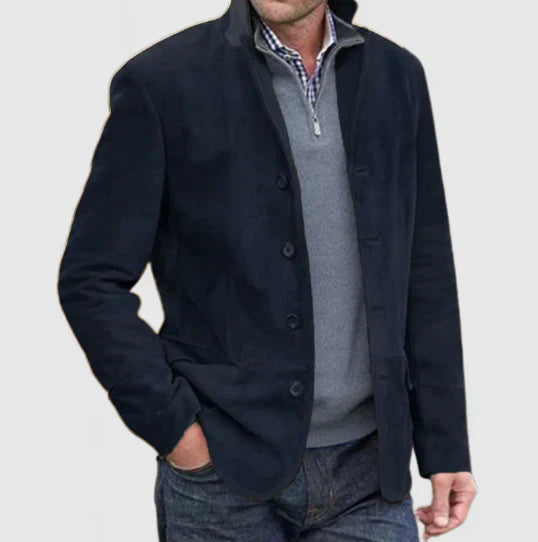 WW | Wildlederjacke Mit Knöpfen Für Herren