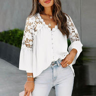 WW | Elegante Bluse mit Spitzenstickerei