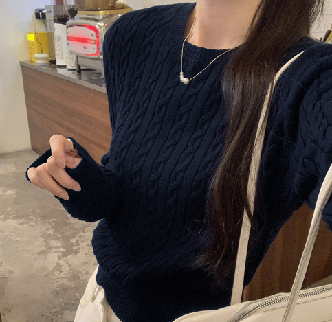 WW | Strickpullover mit R halsausschnitt