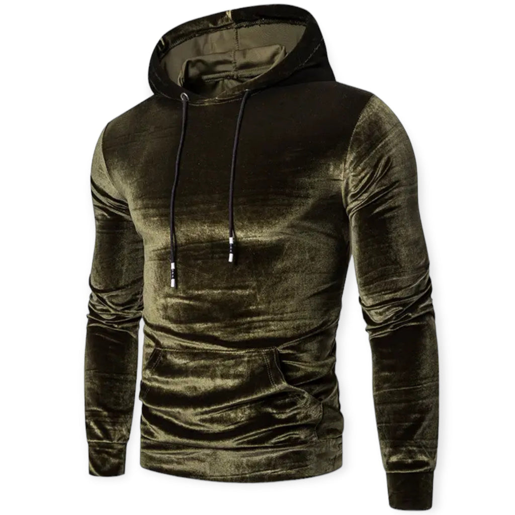 WW | Herren Velours Pullover Mit Kapuze, Lange Ärmel, Warm Und Stilvoll