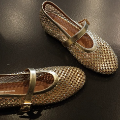 Damen Strass-beschmückte Mary Jane Flats WW