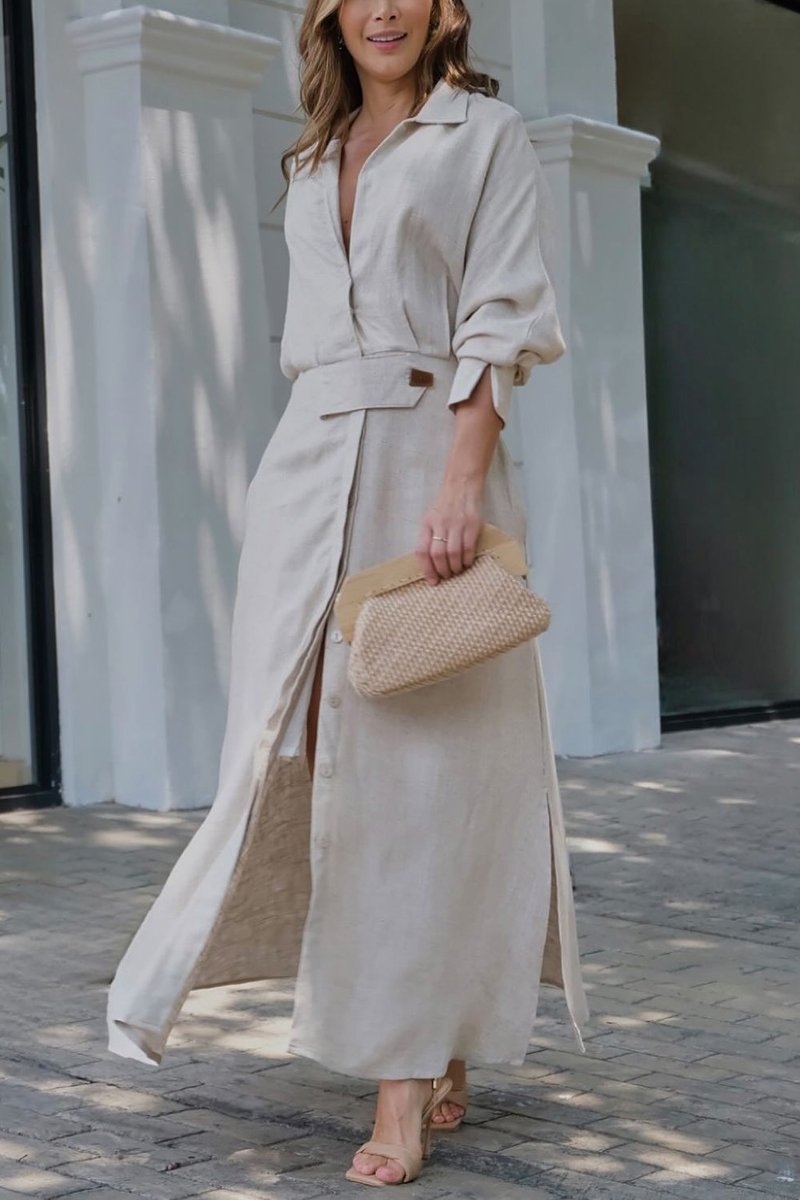 WW | Leinenkleid in Maxilänge