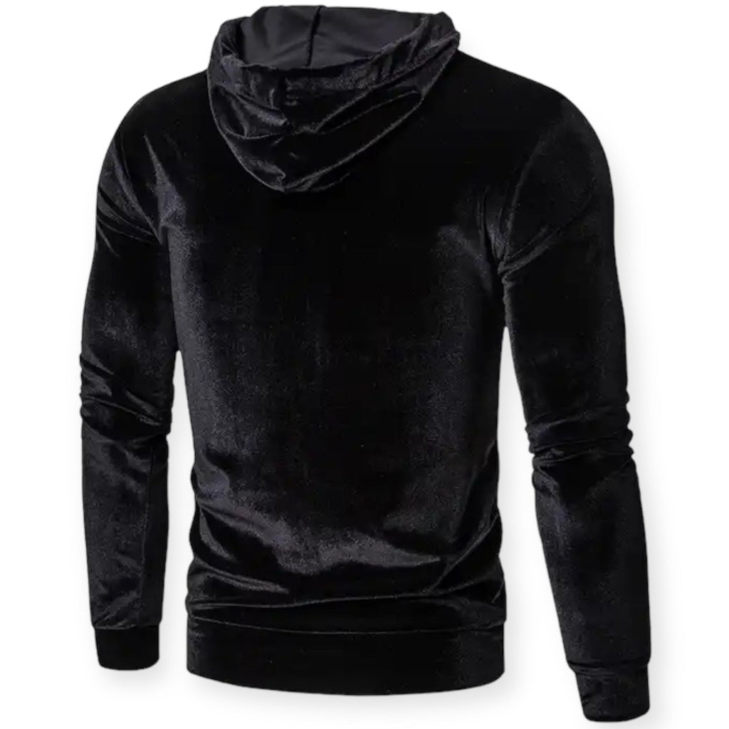 WW | Herren Velours Pullover Mit Kapuze, Lange Ärmel, Warm Und Stilvoll