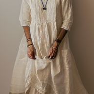 WW | Damen Leinen Kleid