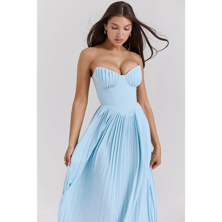 WW | Luxuriöses Schulterfreies Maxikleid