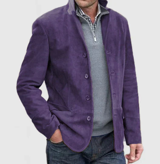 WW | Wildlederjacke Mit Knöpfen Für Herren