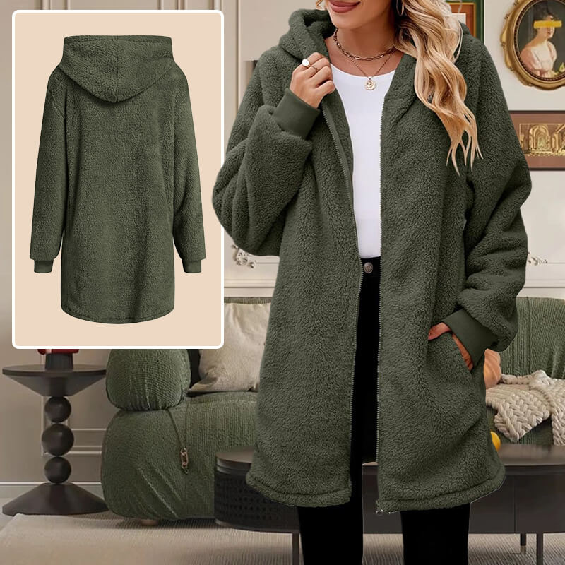 W&W Mode | Weiche Fleece Winterjacke damen Mit Kapuze