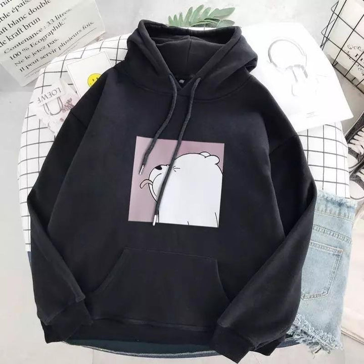 Unisex Oversize-Hoodie mit Eisbär-Aufdruck und weichem Material