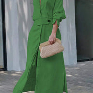 WW | Leinenkleid in Maxilänge