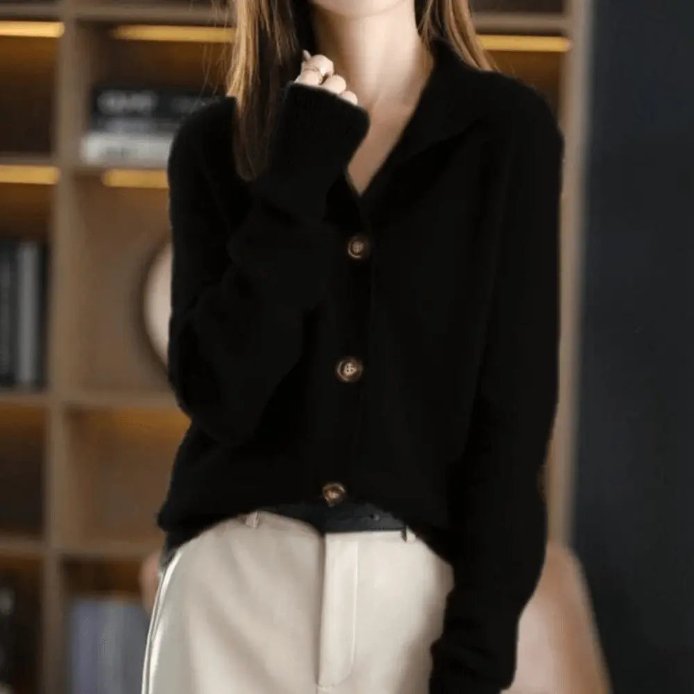 Damen Kaschmir-Strickjacke