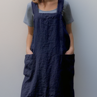 WW | Baumwoll-Leinen Schürzenkleid Mit Taschen