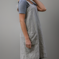 WW | Baumwoll-Leinen Schürzenkleid Mit Taschen