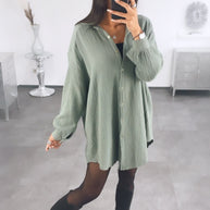 Mega Oversize Musselin Bluse / khaki Art. 1472