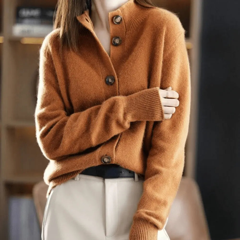 Damen Kaschmir-Strickjacke