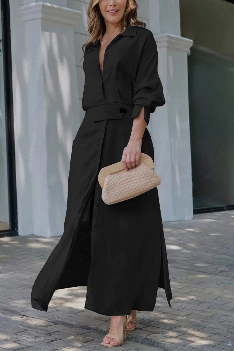 WW | Leinenkleid in Maxilänge