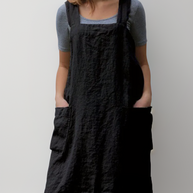 WW | Baumwoll-Leinen Schürzenkleid Mit Taschen