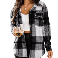 Kariertes Hemd mit Knopfleiste