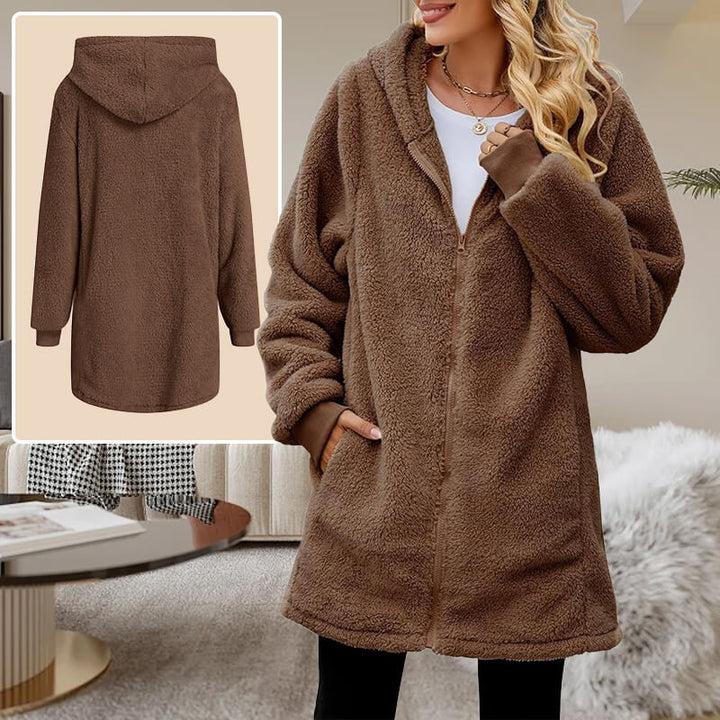 W&W Mode | Weiche Fleece Winterjacke damen Mit Kapuze