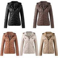 WW | Designer-Lederjacke Mit Kapuze