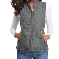 WW | Gestepptes Zip-Up-Weste mit Taschen für Damen