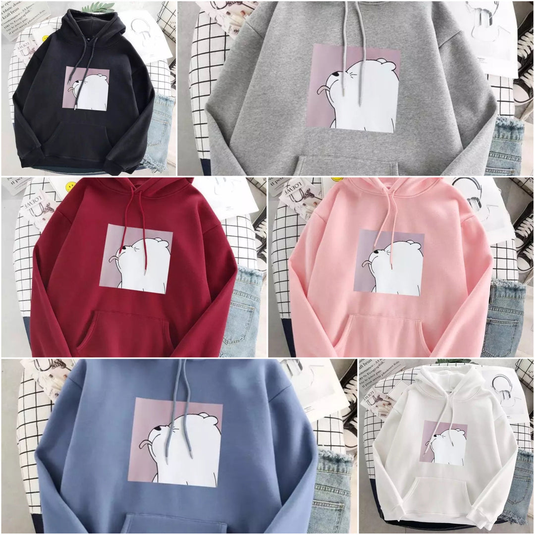 Unisex Oversize-Hoodie mit Eisbär-Aufdruck und weichem Material