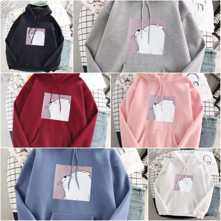 Unisex Oversize-Hoodie mit Eisbär-Aufdruck und weichem Material