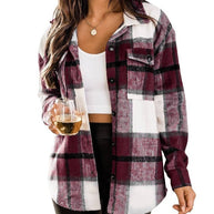 Kariertes Hemd mit Knopfleiste