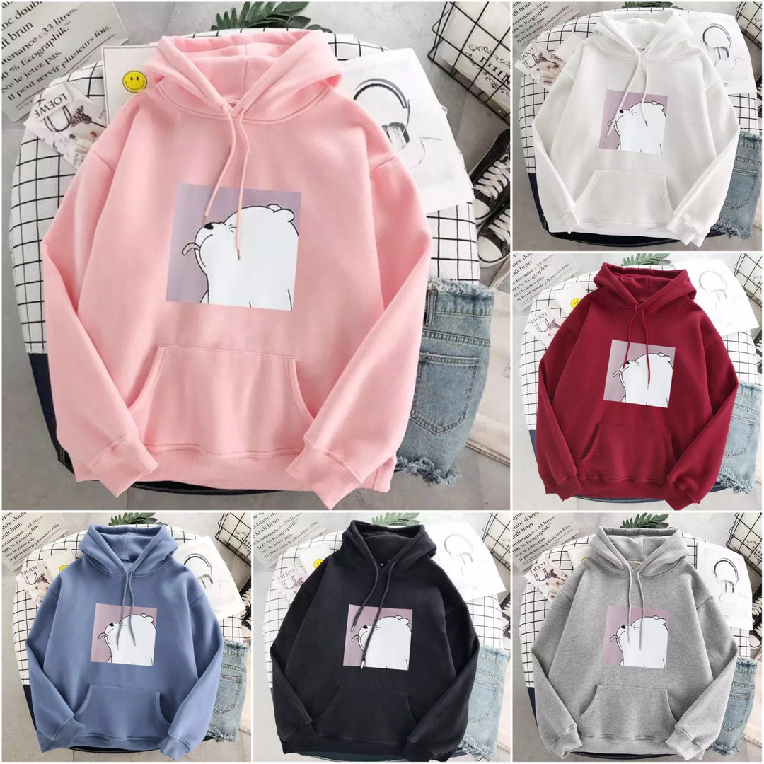 Unisex Oversize-Hoodie mit Eisbär-Aufdruck und weichem Material