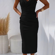 WW | Strapless Bleistiftkleid Figurbetonte Silhouette Bis Zum Knie Elegante Formelle Kleidung