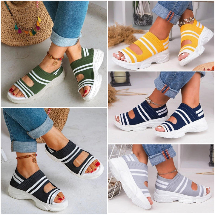 W&W Mode | Plateausandalen aus Canvas