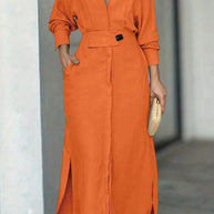 WW | Leinenkleid in Maxilänge