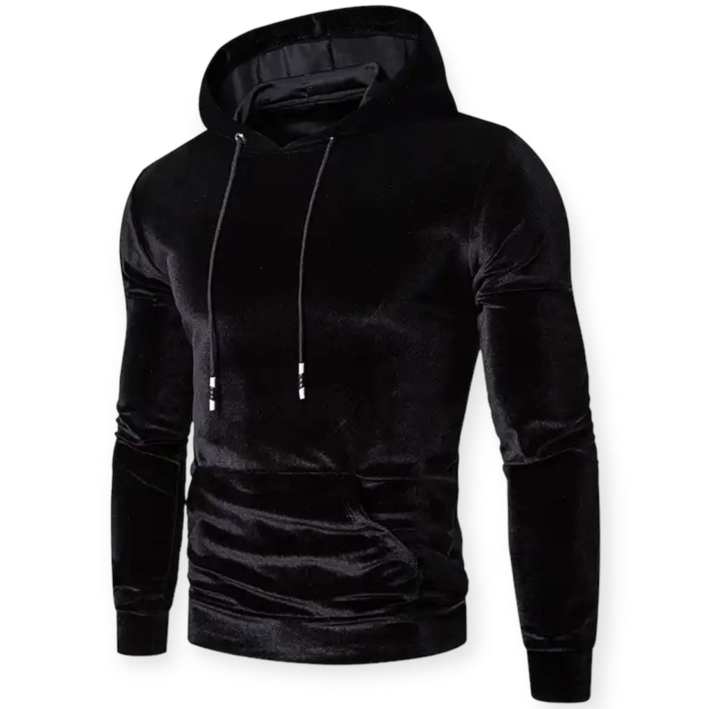 WW | Herren Velours Pullover Mit Kapuze, Lange Ärmel, Warm Und Stilvoll