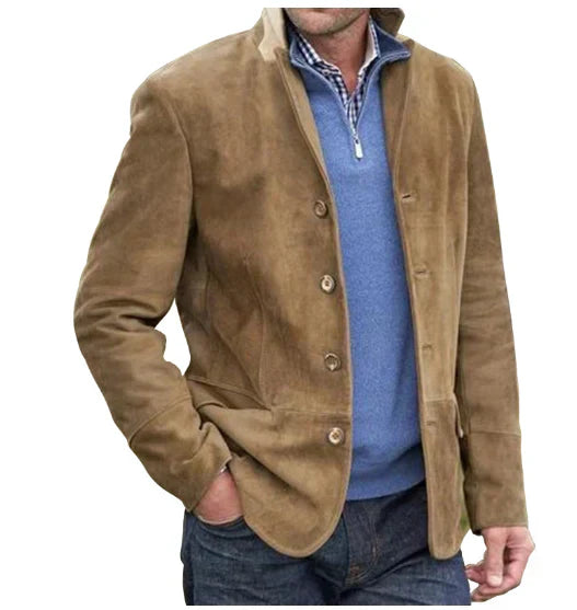 WW | Wildlederjacke Mit Knöpfen Für Herren
