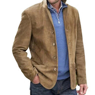 WW | Wildlederjacke Mit Knöpfen Für Herren
