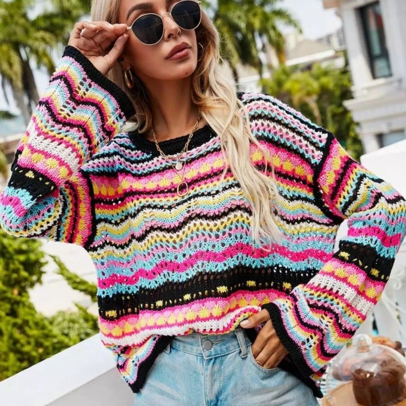 WW | Buntgestreifter Strickpullover