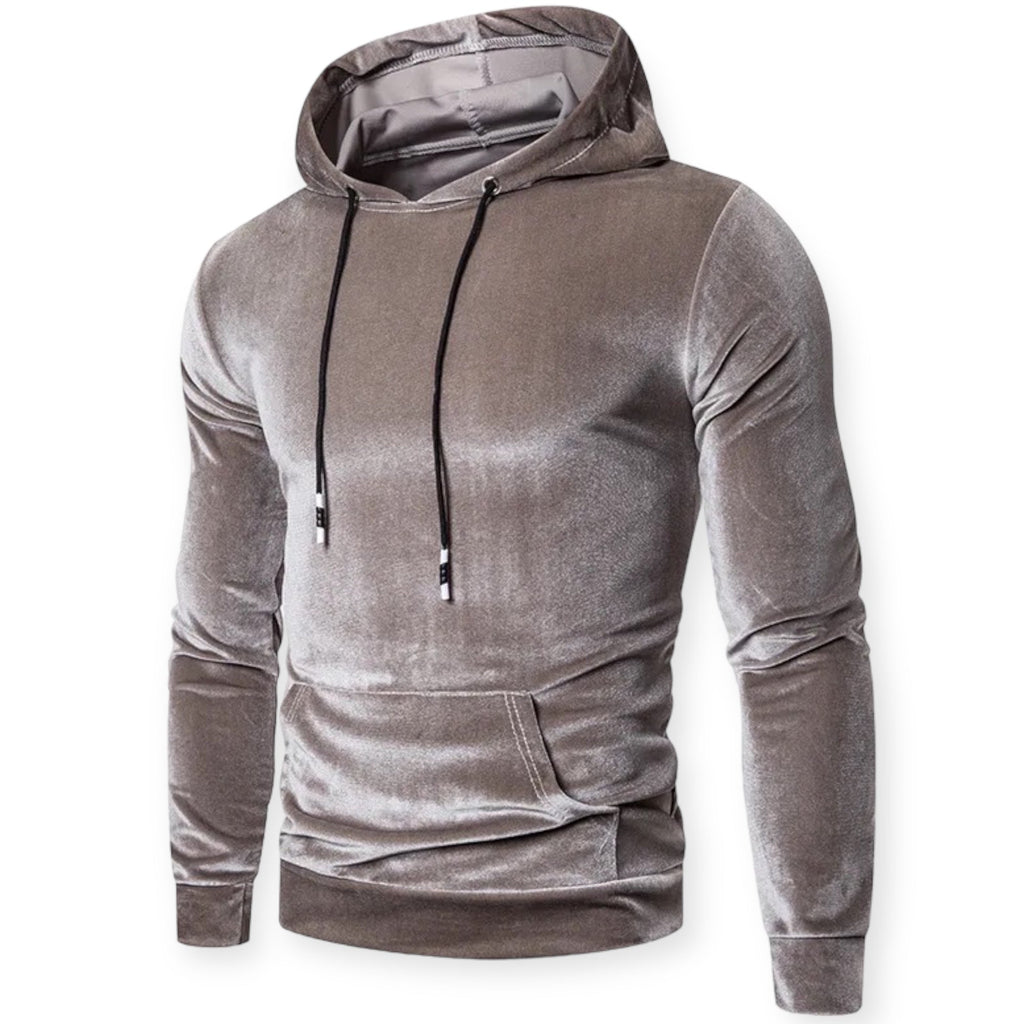 WW | Herren Velours Pullover Mit Kapuze, Lange Ärmel, Warm Und Stilvoll