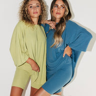 WW | Damen Lounge Satz Mit Oversize T-shirt Und Biker Shorts