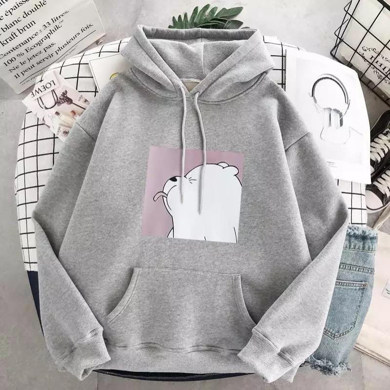 Unisex Oversize-Hoodie mit Eisbär-Aufdruck und weichem Material