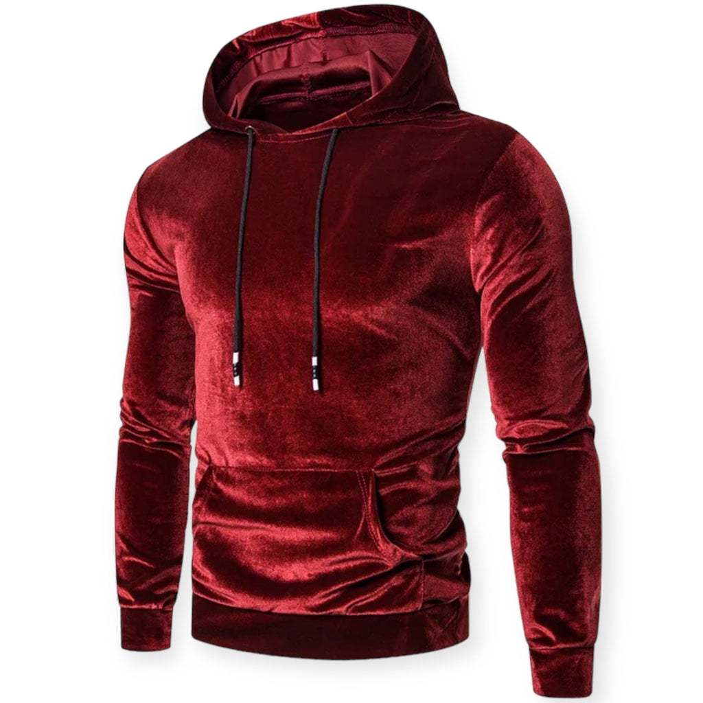 WW | Herren Velours Pullover Mit Kapuze, Lange Ärmel, Warm Und Stilvoll