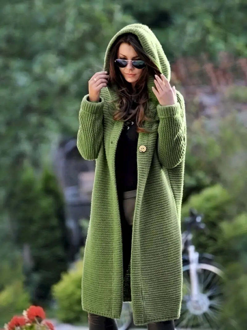 WW | Warme, Lange Strickjacke
