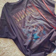 WW | Schwarzes Rock Man Graphic Übergröße Tshirt