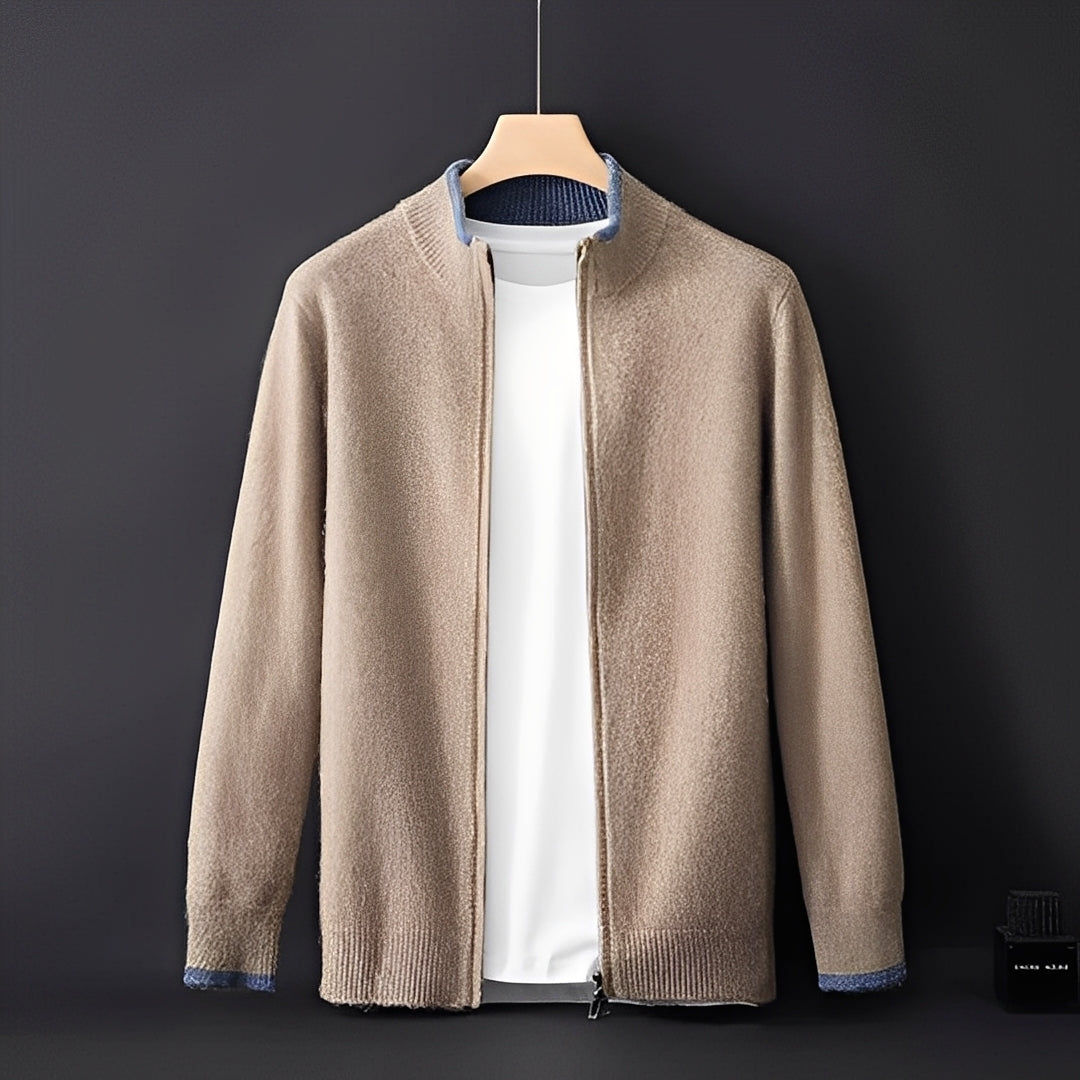 WW | Moderne Kaschmirmantel mit Reißverschluss für Männer