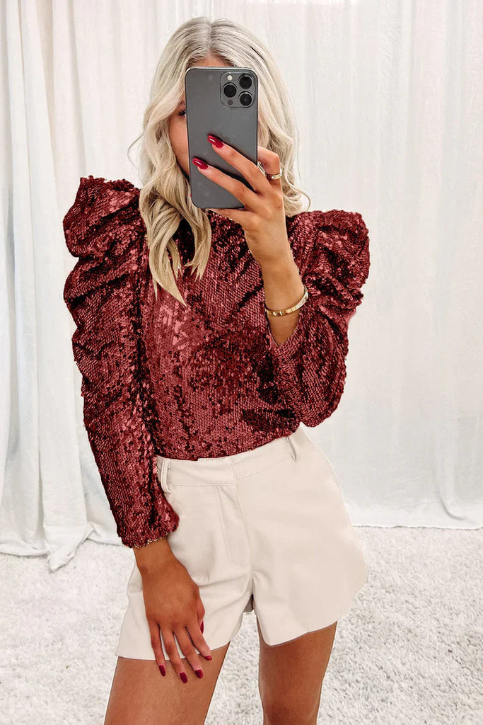 WW | Top Mit Glamouröser Funkelnder Bluse Für Frauen