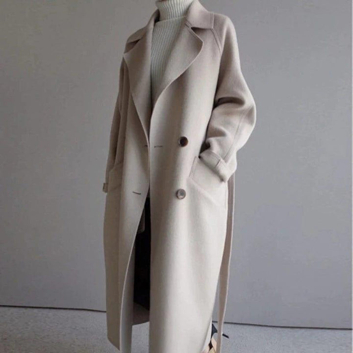 W&W Mode im Winter": 'StyleGrace' langer Wollmantel mit Gürtel