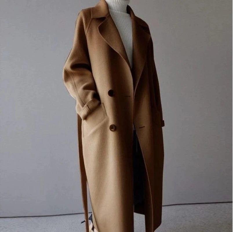 W&W Mode im Winter": 'StyleGrace' langer Wollmantel mit Gürtel