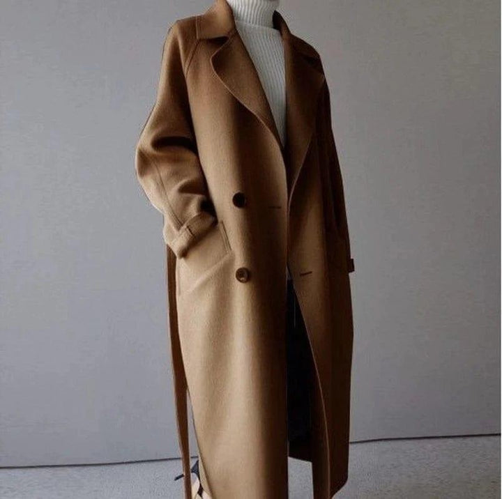 W&W Mode im Winter": 'StyleGrace' langer Wollmantel mit Gürtel