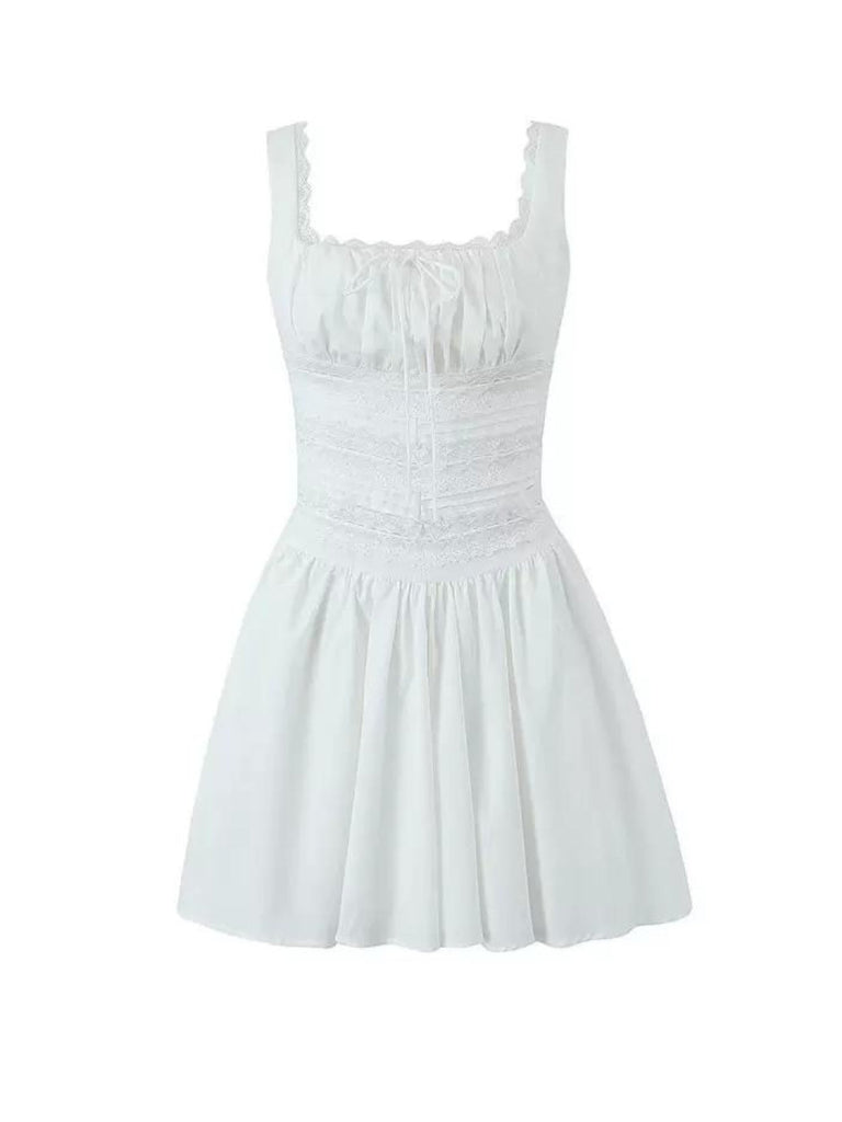 WW | Mini Kleid Mit A-linie Und Spitzenpaneel Taille
